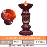 Chân đèn Dầu Sứ Cổ Dài 16cm[Bấc cỏ,Tim dây]-KNANG NGỪNG BÁN