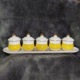 Khay Chum Sứ đế rời,có nắp(Vân Vàng)-30*7*8cm-5 ly