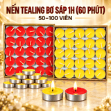 Nến viên Tealing 1h [50 viên ,100 viên] Đỏ,Vàng