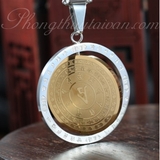 Dây chuyền Văn Thù Bồ Tát - mặt dây Bánh xe Thần chú 3.2cm
