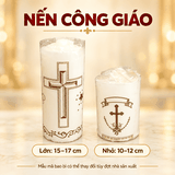 Nến Đèn cầy Công giáo,Nến Trụ Thánh Giá [2 size,mẫu ngẫu nhiên]
