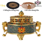 CB Lư xông Trầm Xanh Tây Tạng + miếng lót + Đế bầu rỗng
