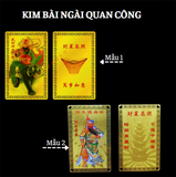 Kim bài Quan Công [mạ đồng 2 mẫu] 5*9cm