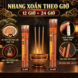 Nhang Cây Xoắn Giờ khoảng 12h,24h Đàn hương 69cm,80cm(Gói 3 Cây)