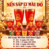 Nến Ly Sáp ĐỎ,5 MÀU theo Giờ, theo Ngày [đủ loại]