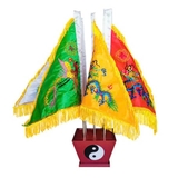 Combo Đầy Đủ:Bộ Cờ Vải Đạo Giáo- NGŨ LONG