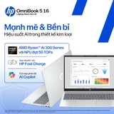 Laptop HP OmniBook 5 16-ag1067AU BZ7U5PA (AMD Ryzen AI 7 350 | AMD Radeon 860M | 16 inch WUXGA | 16 GB | 512 GB | Windows 11 Home | Office | Bạc)