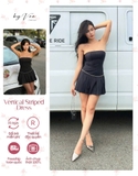 Vertical Striped Dress - Black