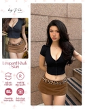 Leopard Khak Skirt