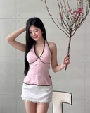 Lily Top - Mint/Pink