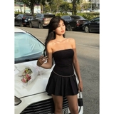 Vertical Striped Dress - Black