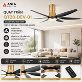 Quạt trần Asia Lighting QT20-DEV-01 6 cánh màu đen vàng