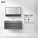 Bộ tủ gương lavabo phòng tắm cao cấp Enic T03 – Gỗ mới 60cm – 120cm