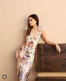 Flower silky dress