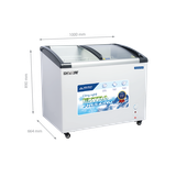 Tủ Đông Mặt Kính Cong Inverter Funiki 280L HSF AD8280.C - Dàn Đồng, Kính Low-E