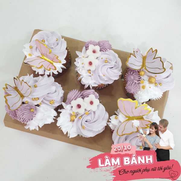 [SNL] Trang trí Cupcake hoa tím quyến rũ