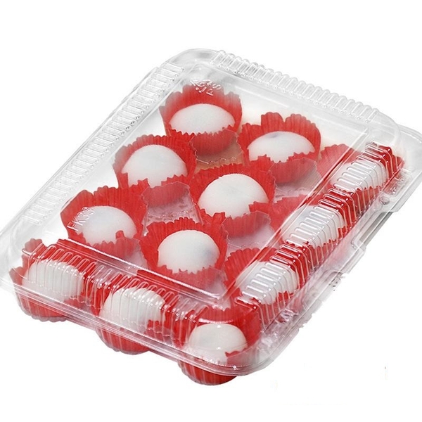 Hộp nhựa trong đựng bánh 12 ô 5x5 cm (FK33)
