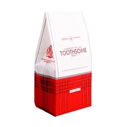 Túi bánh mì hoa cúc 300gr kẻ trắng đỏ (10c)