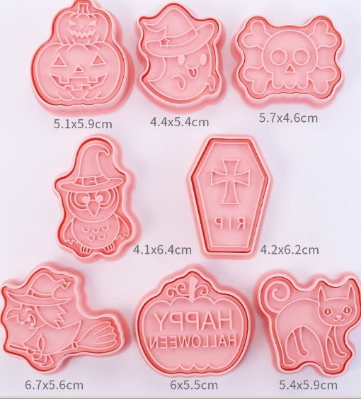 Set 8 khuôn nhấn hình halloween