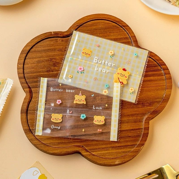 Túi đựng bánh cookies hình gấu Butter bear 7x10cm (100c)