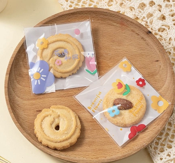 Túi dán mép hình hoa chữ Beautiful Flower 7x7cm (100c)