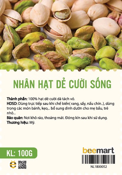 Nhân hạt dẻ cười (sống) loại I 100gr