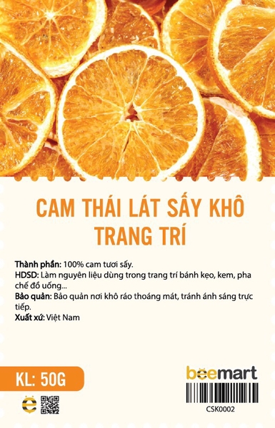 Cam thái lát sấy khô trang trí 50gr