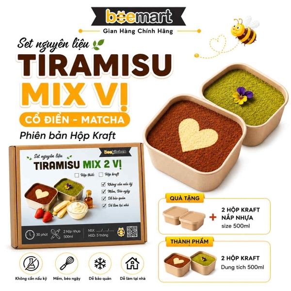 [SNL] Tiramisu 2 vị (Cổ điển+ Matcha) Giao toàn quốc