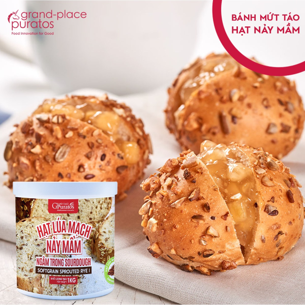 Hạt lúa mạch nảy mầm ngâm Sourdough xô 1kg