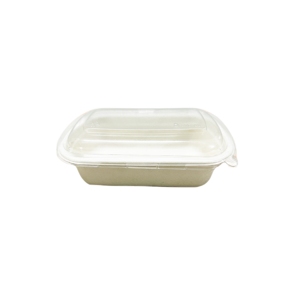 Hộp bã mía 1 ngăn (nắp nhựa)