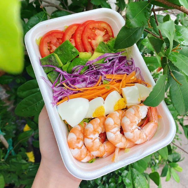 Hộp bã mía 1 ngăn chữ nhật nắp rời 500ml - 5 chiếc