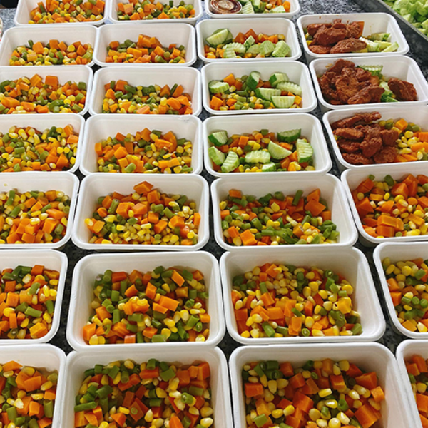 Hộp bã mía 1 ngăn chữ nhật nắp rời 500ml - 5 chiếc