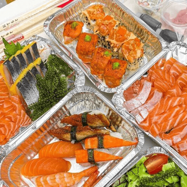 Khay nhôm 21,5*15,5*5,5cm (nắp nhựa PET)