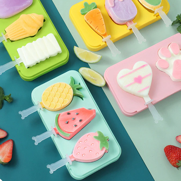 Khuôn kem silicone 3 chiếc hình hoa quả