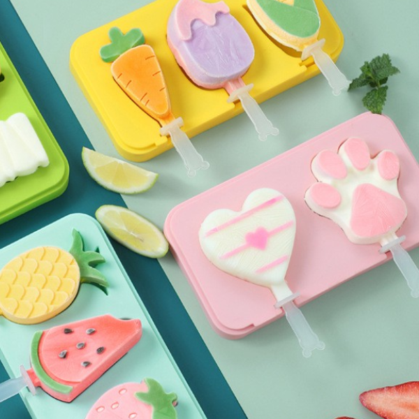 Khuôn kem silicone 2 chiếc hình chân gấu - trái tim