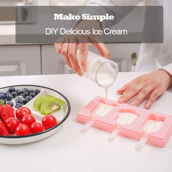 Khuôn kem silicone 4 chiếc hình động vật ngộ nghĩnh