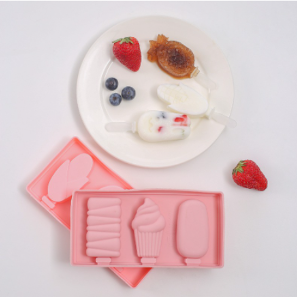 Khuôn kem silicone 3 chiếc hình que kem