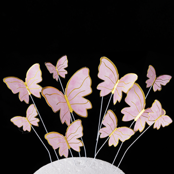 Set que cắm bướm hồng