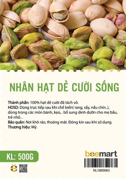 Nhân hạt dẻ cười (sống) loại I 500gr
