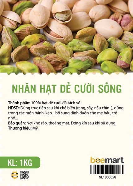Nhân hạt dẻ cười (sống) Loại I 1kg