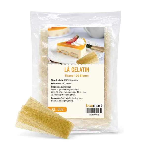 Lá Gelatin 50g Titane 120 Bloom