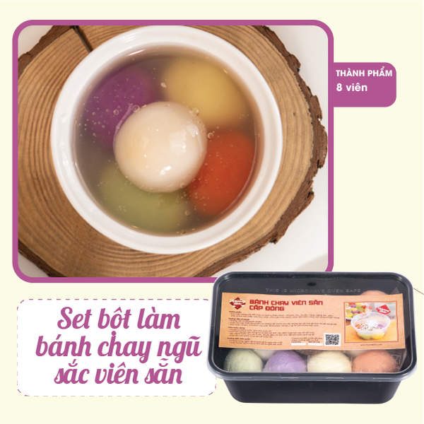 [Bột tạo hình cấp đông] Bánh chay ngũ sắc viên sẵn Nương Bắc