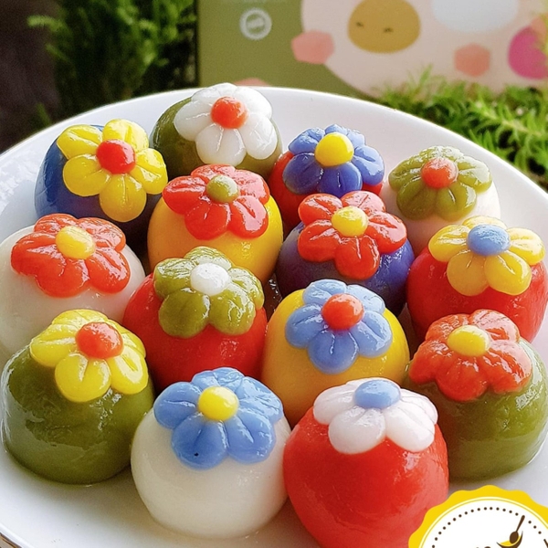 [Bột tạo hình cấp đông] Chè trôi nước hình hoa (kèm đường phèn nấu nước đường)