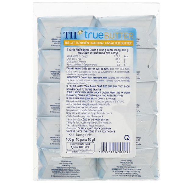 Bơ lạt tự nhiên TH 10g - Hộp 10 viên