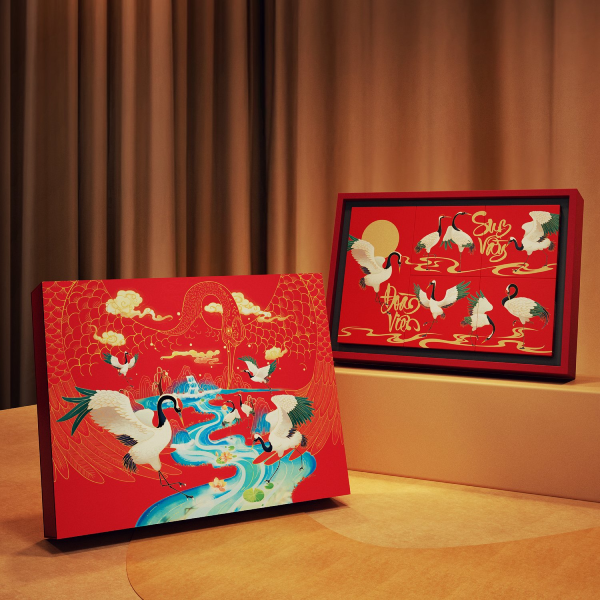 Bộ túi hộp trung thu Tiên Hạc 6 bánh