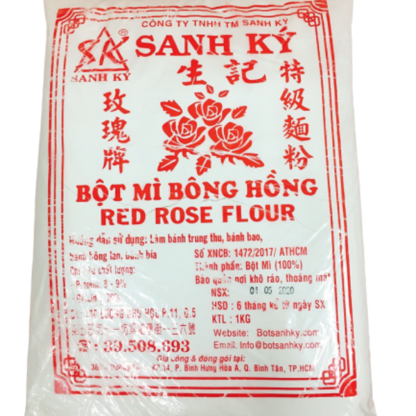 Bột mỳ Bông hồng đỏ Sanh Ký 1kg