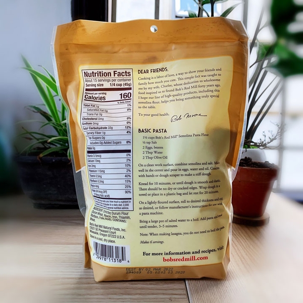 Bột mỳ Semolina Bob's Red Mill 680g