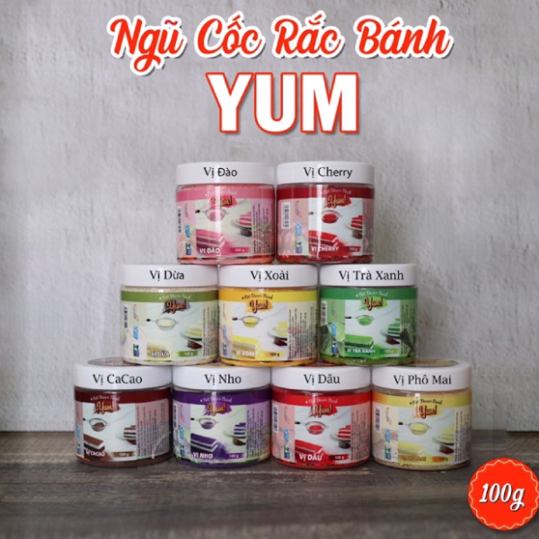 Bột rắc trang trí bánh Yum màu đỏ tươi (vị dâu) 100g