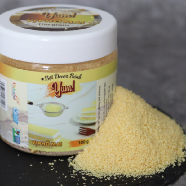 Bột rắc trang trí bánh Yum màu vàng nhạt (vị phô mai) 100g