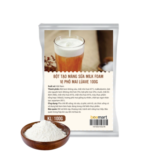 Bột tạo màng sữa Milk Foam vị phô mai Lúave 100g
